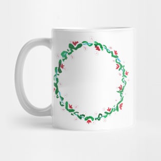 Wreath with green flowers Mug